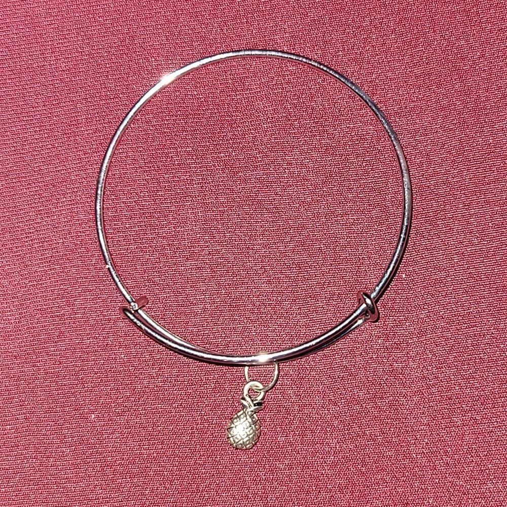 Silver Pineapple pineapple charm Bracelet W Earings